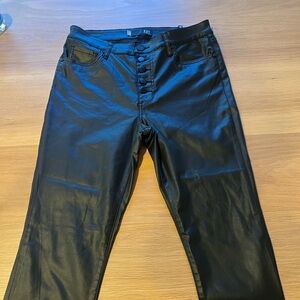 KUT from the Kloth Mia High Rise Skinny Faux Leather Pants Black Size 10